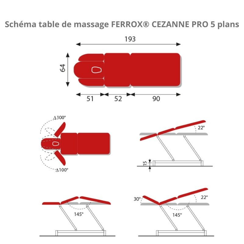 Table De Massage Ferrox® Cezanne Pro 5 Plans